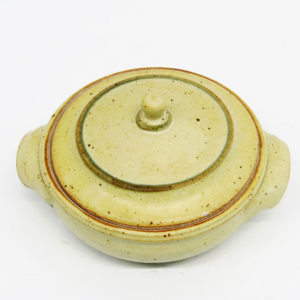 4 Cup Speckled Yellow Lidded Stoneware Casserole Dish